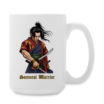 Samurai Warrior – Japanese Warrior with Katana - Large Mug 440 ml - white - Right