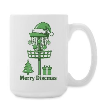 Merry Discsmas Disc Golf Basket Christmas Tree - Large Mug 440 ml - white - Right