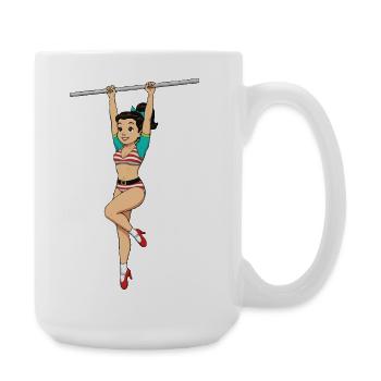 Mädchen auf der Stange - Große Tasse 440 ml - Weiß - Rechts