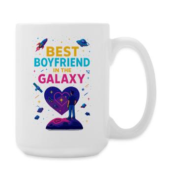 Meilleur petit ami de Galaxy, cadeau de la Saint-Valentin - Grande tasse 440 ml - blanc - Droite