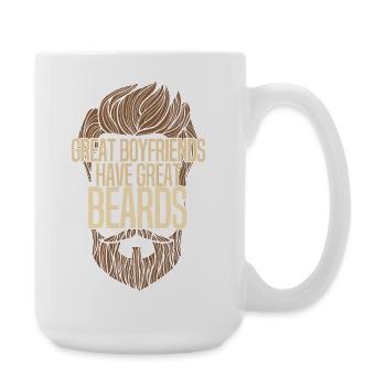 Great Boyfriends Have Great Beards - Large Mug 440 ml - white - Right