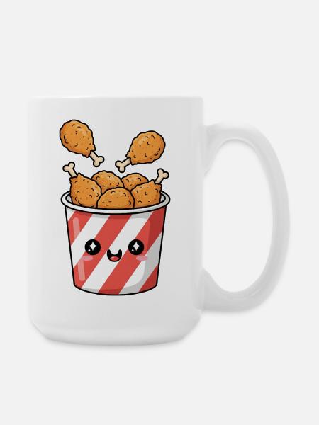 Kawaii Fried Chicken Bucket - Large Mug 440 ml - white