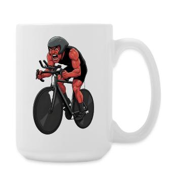 Fahrrad Rennrad Radfahrer Bikesport Mountainbike - Große Tasse 440 ml - Weiß - Rechts