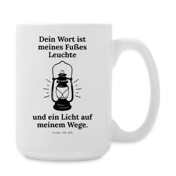 Psalm 119;105 Fußes Leuchte - Große Tasse 440 ml - Weiß - Rechts