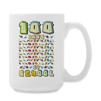 100 Days of School Dinosaur Gifts - Large Mug 440 ml - white - Right