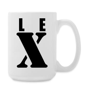 Lex – First Name Design | Minimal Typography - Große Tasse 440 ml - Weiß - Rechts