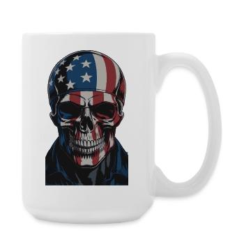 USA Totenkopf - Patriot Skull Design - Large Mug 440 ml - white - Right