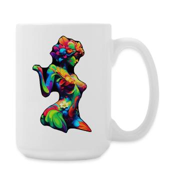 Silhouette colorée de la flore - Grande tasse 440 ml - blanc - Droite