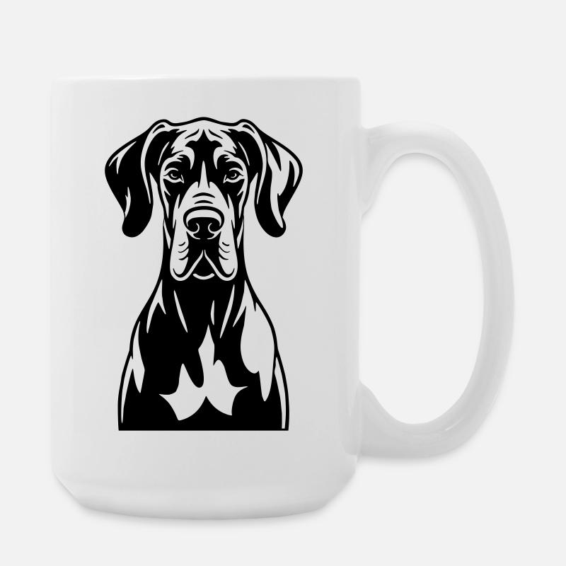 Dogge Frontal - Große Tasse 440 ml - Weiß