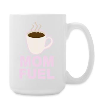 Mom Fuel – Design de maman alimenté par le café - Grande tasse 440 ml - blanc - Droite