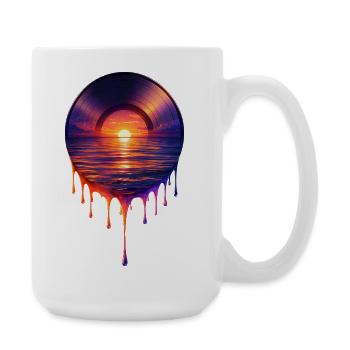 Vinyle qui goutte - Grande tasse 440 ml - blanc - Droite