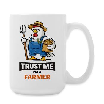 Trust Me Farmer Chicken Illustration - Large Mug 440 ml - white - Right