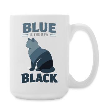 BKH Blue: Minimalist "Blue is the new Black" - Große Tasse 440 ml - Weiß - Rechts