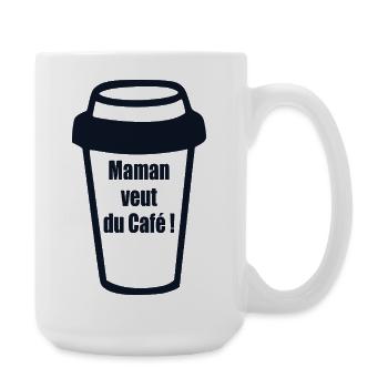 Maman Café - Grande tasse 440 ml - blanc - Droite