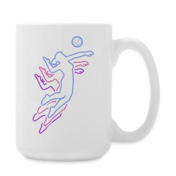Volleyball Mädchen Volleyballerin Beachvolleyball - Große Tasse 440 ml - Weiß - Rechts