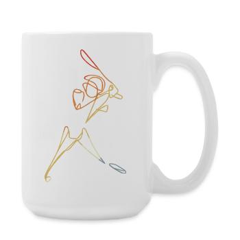 Cricketer Skizze - Große Tasse 440 ml - Weiß - Rechts