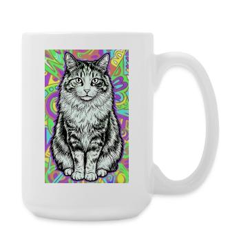 Katze - Große Tasse 440 ml - Weiß - Rechts