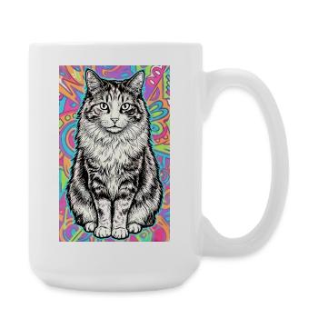 chat - Grande tasse 440 ml - blanc - Droite