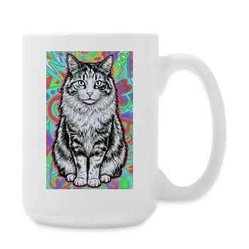 chat - Grande tasse 440 ml - blanc - Droite