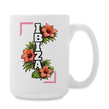 Ibiza Hibiscus Summer Vibes Tropical Floral - Large Mug 440 ml - white - Right