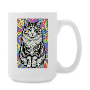 chat - Grande tasse 440 ml - blanc - Droite