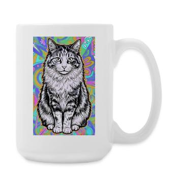chat - Grande tasse 440 ml - blanc - Droite