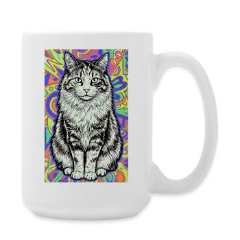chat - Grande tasse 440 ml - blanc - Droite