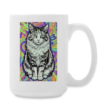 chat - Grande tasse 440 ml - blanc - Droite