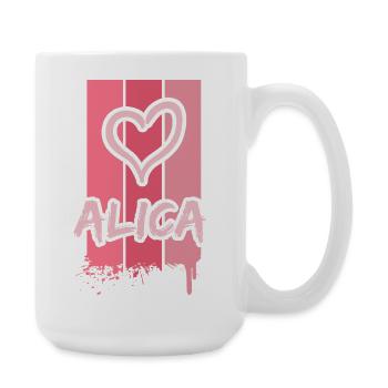 Alica als Geschenkidee - Große Tasse 440 ml - Weiß - Rechts