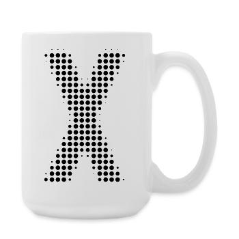 Buchstabe X – Punktmuster Initial Design - Große Tasse 440 ml - Weiß - Rechts