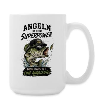 Angeln ist meine Superpower - Große Tasse 440 ml - Weiß - Rechts