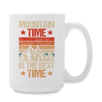 Hiking Mountain Trail Backpacking Outdoors Poaching - Large Mug 440 ml - white - Right