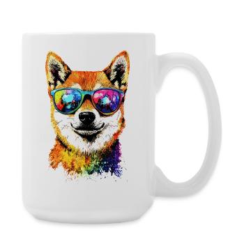 Chien Shiba Inu Race de chiens japonais Shibas du Japon - Grande tasse 440 ml - blanc - Droite