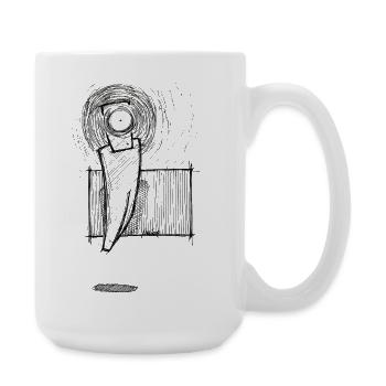 Levitating eye projection - Large Mug 440 ml - white - Right