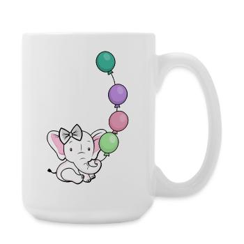 Éléphant Ballon Pastel - Grande tasse 440 ml - blanc - Droite