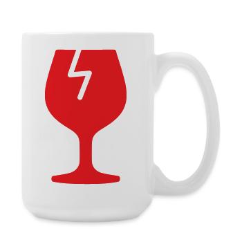 Fragile Glass Solid Icon Handle With Care Shipping - Large Mug 440 ml - white - Right