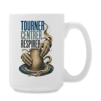 Tourner Centrer Respirer - Grande tasse 440 ml - blanc - Droite
