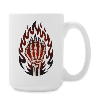 Main Squelette Enflammée - Grande tasse 440 ml - blanc - Droite