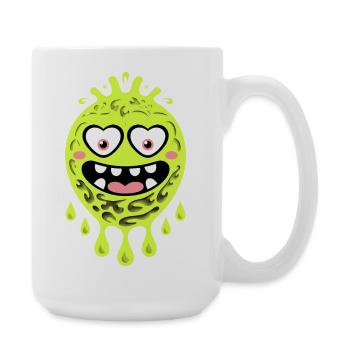 Lustiges Gruselmonster Mit Herzaugen - Große Tasse 440 ml - Weiß - Rechts