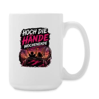 Kirmes-Merch „Wochenende“ - Große Tasse 440 ml - Weiß - Rechts