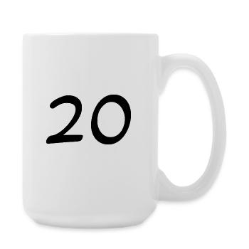 20. 20 ANS. 20e ANNIVERSAIRE. ANNIVERSAIRE 20 ANS. - Grande tasse 440 ml - blanc - Droite