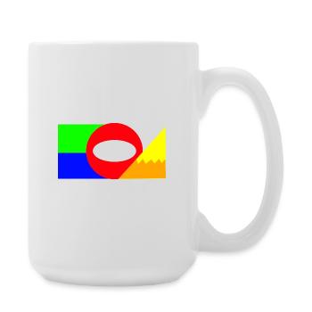 Composition des blocs de couleurs de la géométrie néon - Grande tasse 440 ml - blanc - Droite