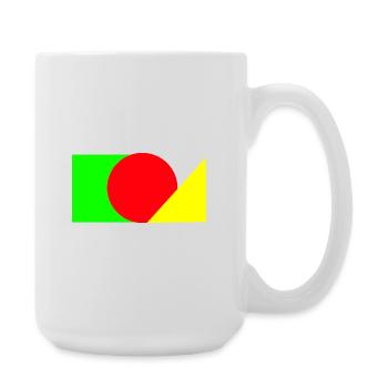 Red circle meets green-yellow - Large Mug 440 ml - white - Right