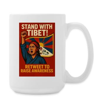 Solidaires du Tibet ! - Grande tasse 440 ml - blanc - Droite