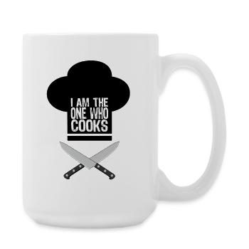 I Am The One Who Cooks - Large Mug 440 ml - white - Right