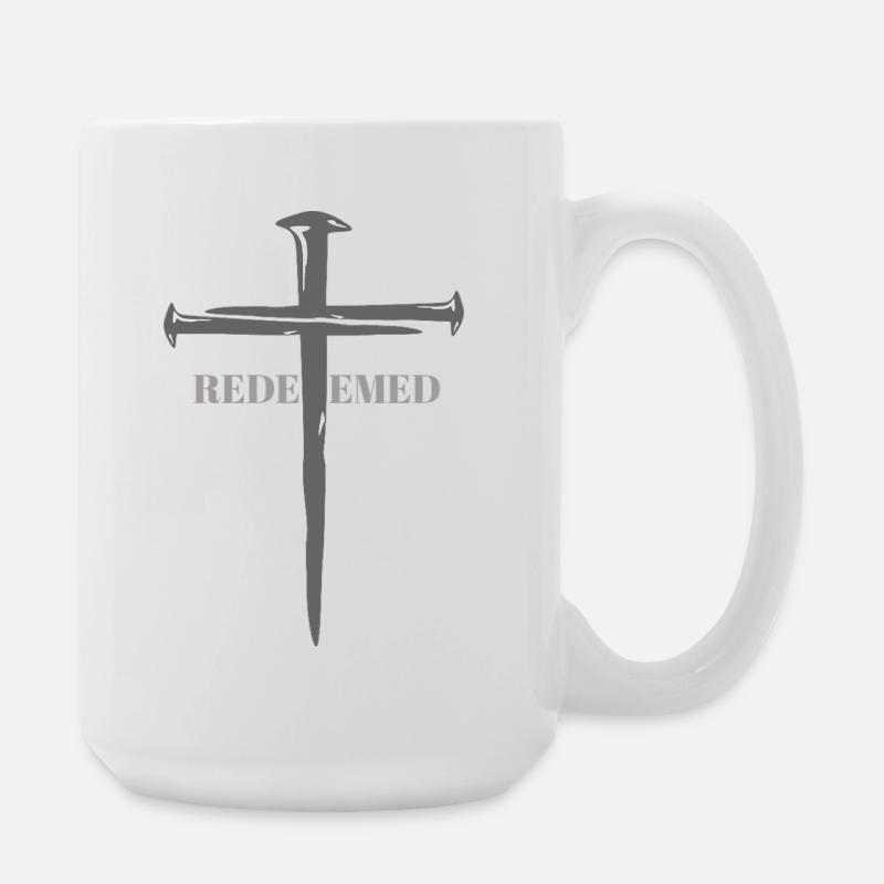 Redeemed Cross Emblem - Große Tasse 440 ml - Weiß