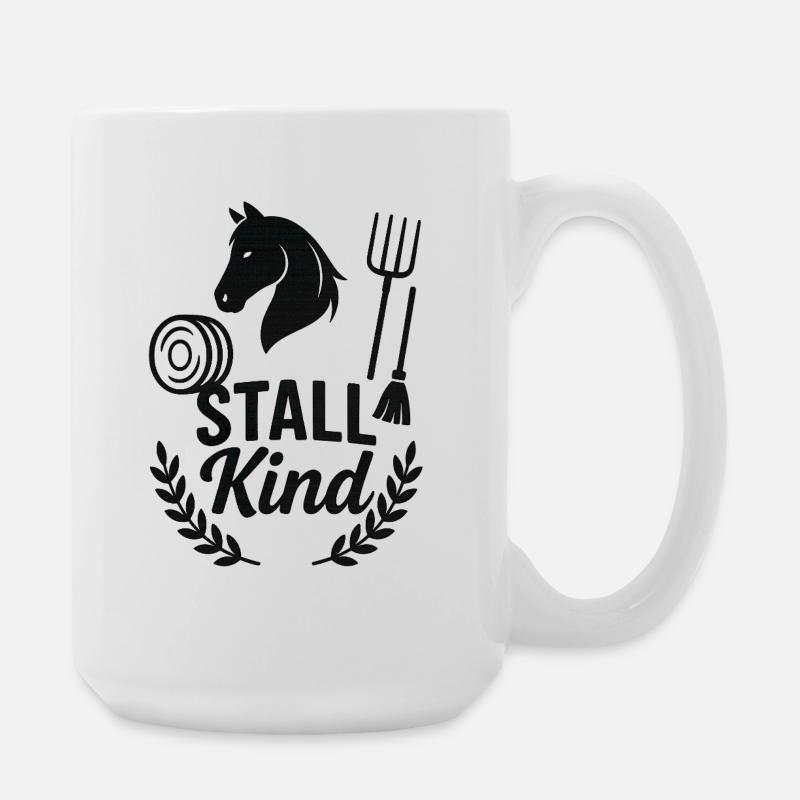 Stable child horse lover - Large Mug 440 ml - white