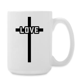 Croix Amour Chrétien Symbole Jésus - Grande tasse 440 ml - blanc - Droite