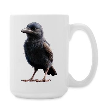 Raven, Crow, Bird, Raven Crow, Jackdaw, Black Raven - Large Mug 440 ml - white - Right