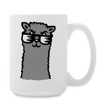 Lama Cool Sunglasses Alpaca Smug Guy - Large Mug 440 ml - white - Right